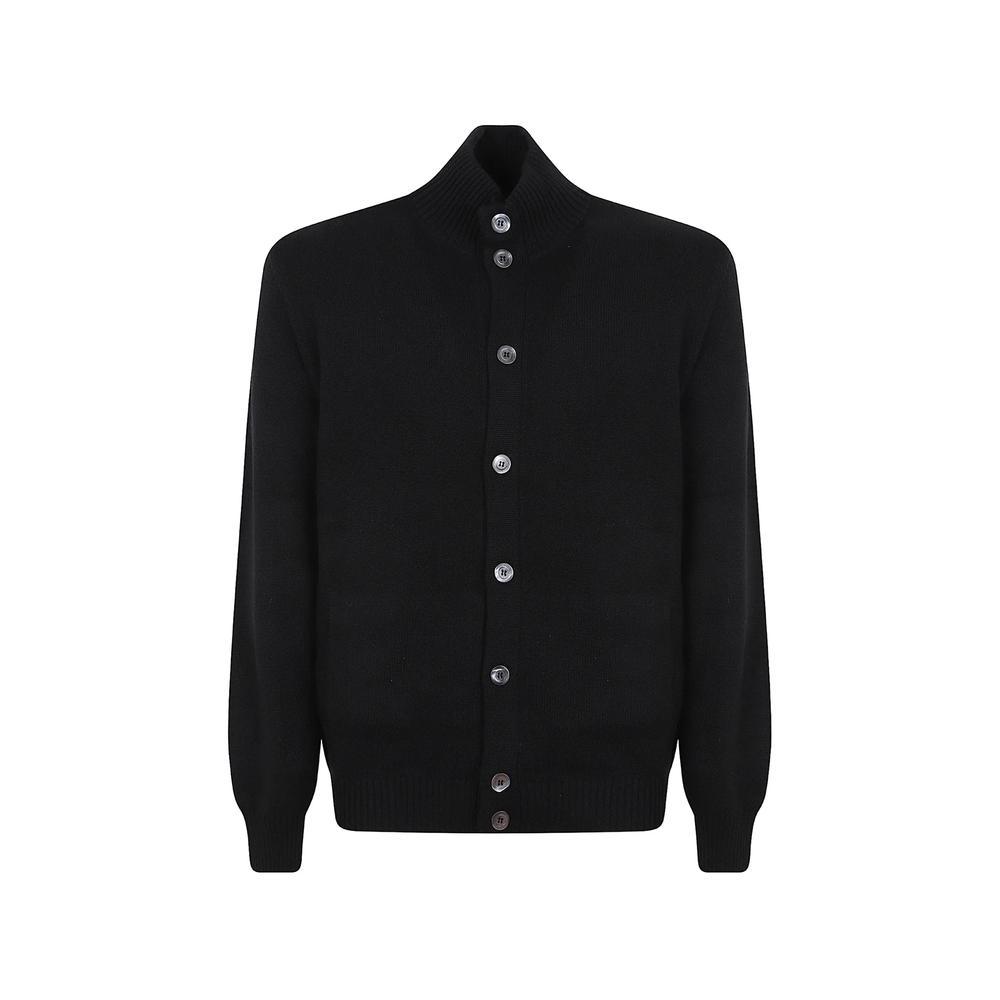 high-neck buttoned knit cardigan 1