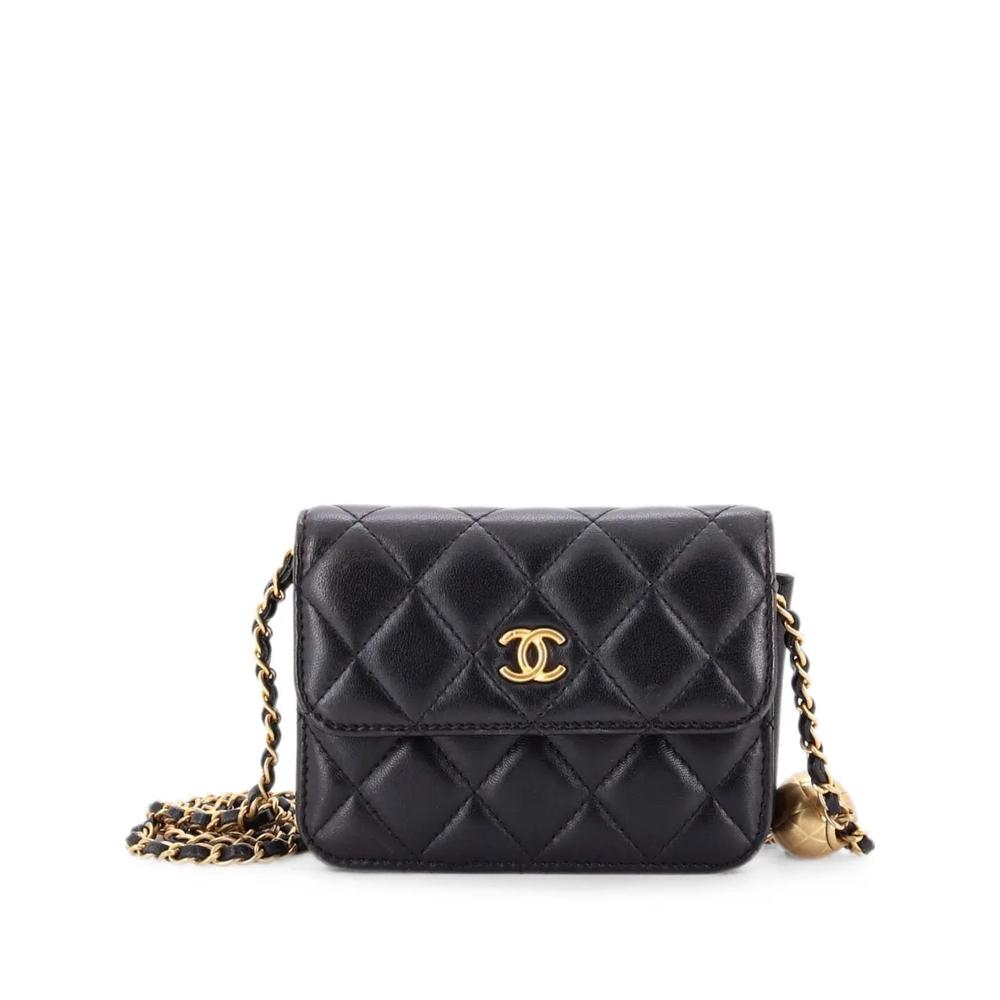 Мини-сумка через плечо Pearl Crush Flap Clutch with Chain Quilted Lambskin 1