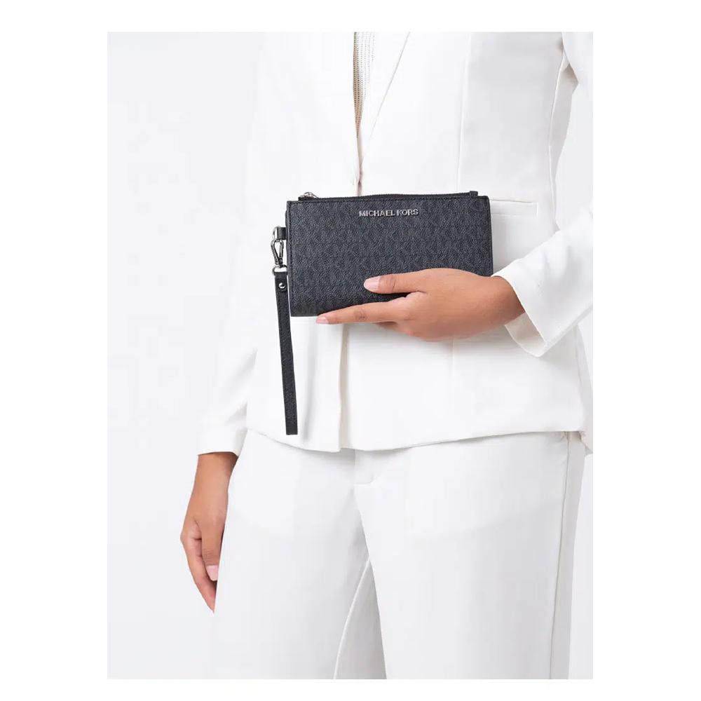 Jet Set Travel Large Signature Double Zip Wristlet - Черный 4