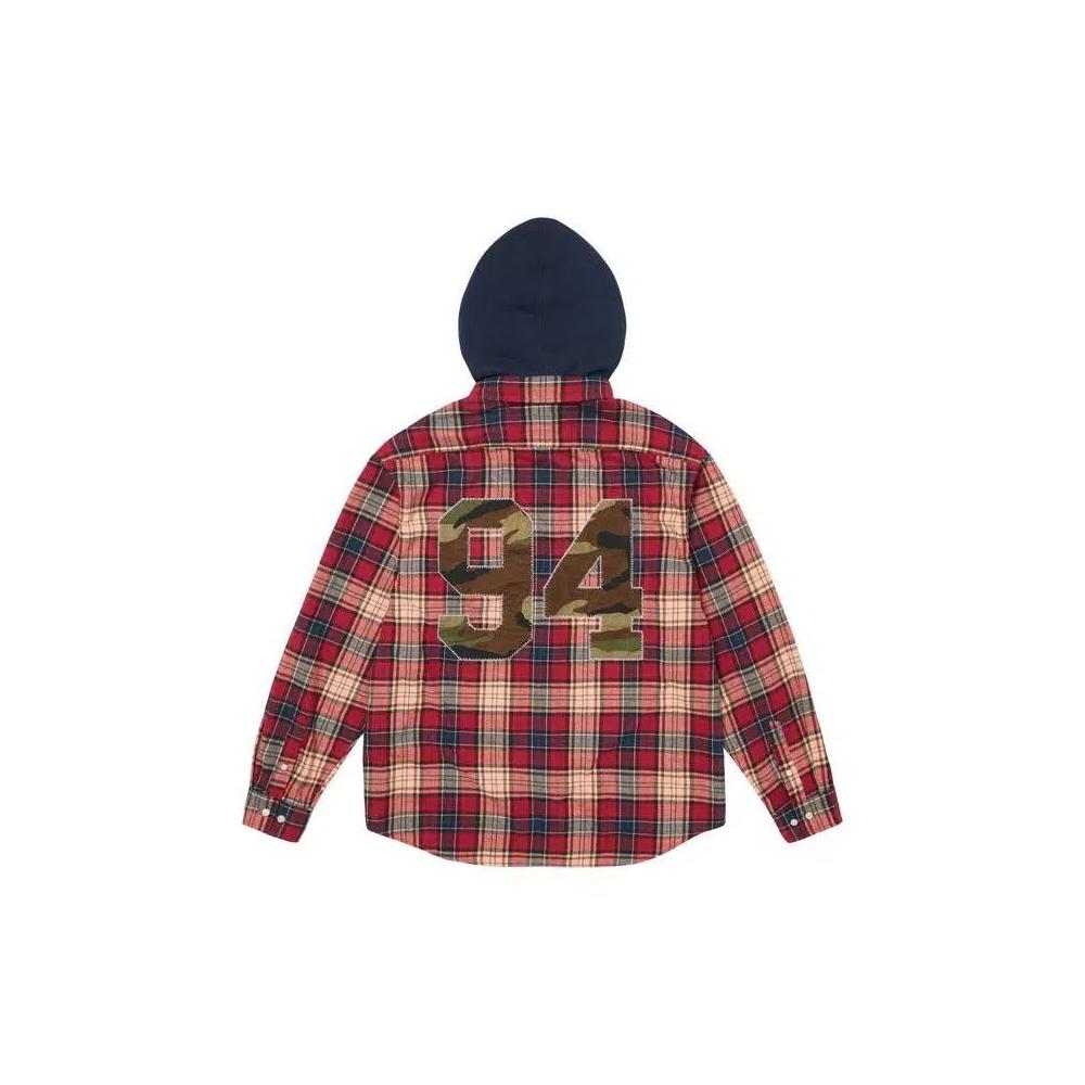 Фланелевая рубашка с капюшоном Supreme Appliqué 'Red' 2