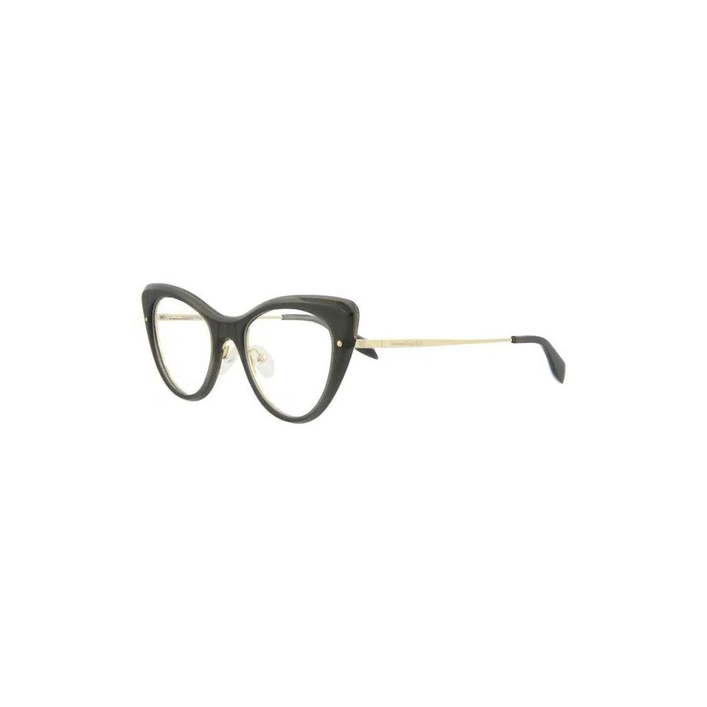 Очки Alexander McQueen Cat Eye-Frame Acetate Optical Frames 'Grey Gold Transparent' 2