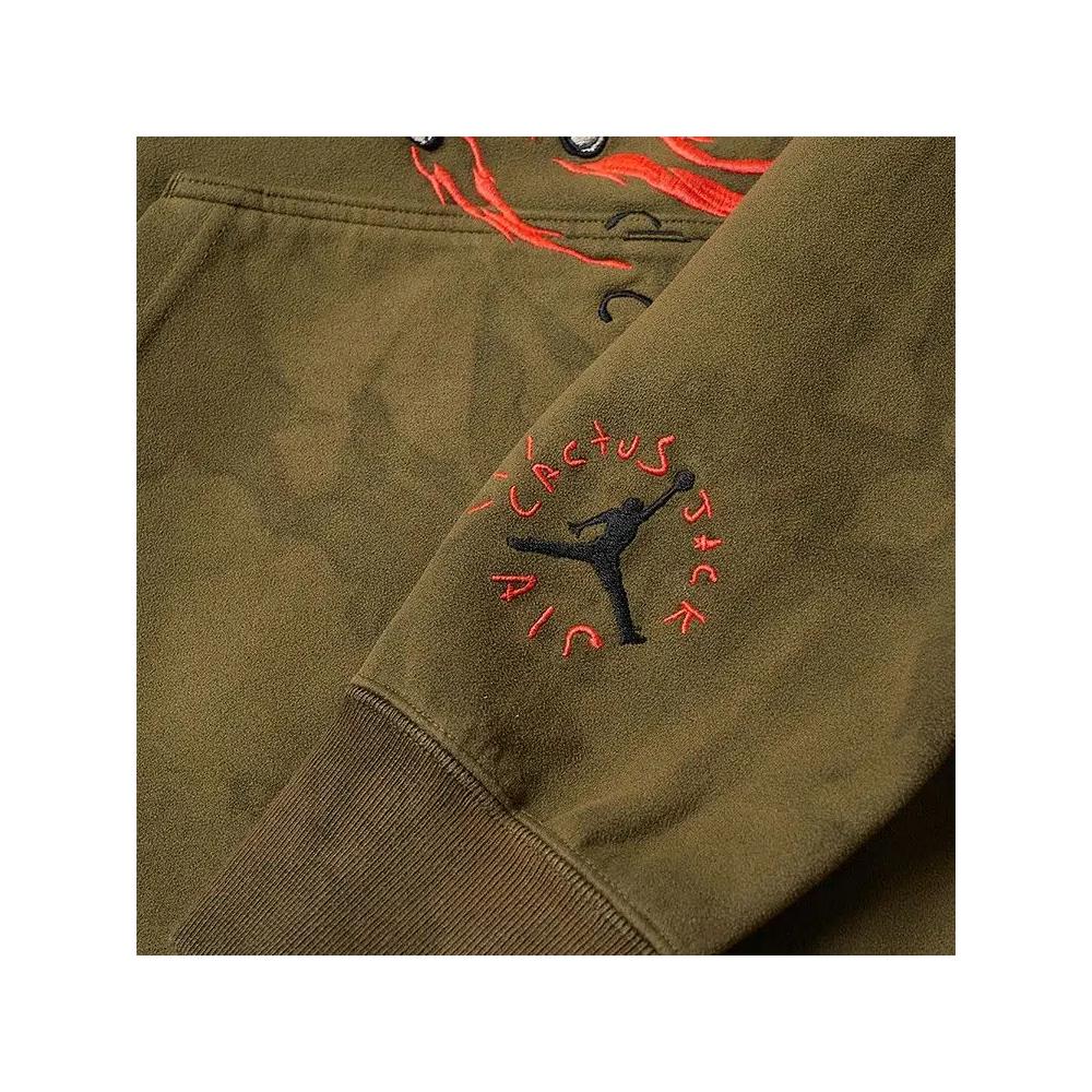 Худи Cactus Jack от Travis Scott x Air Jordan Washed Suede Hoodie 'Medium Olive' 2