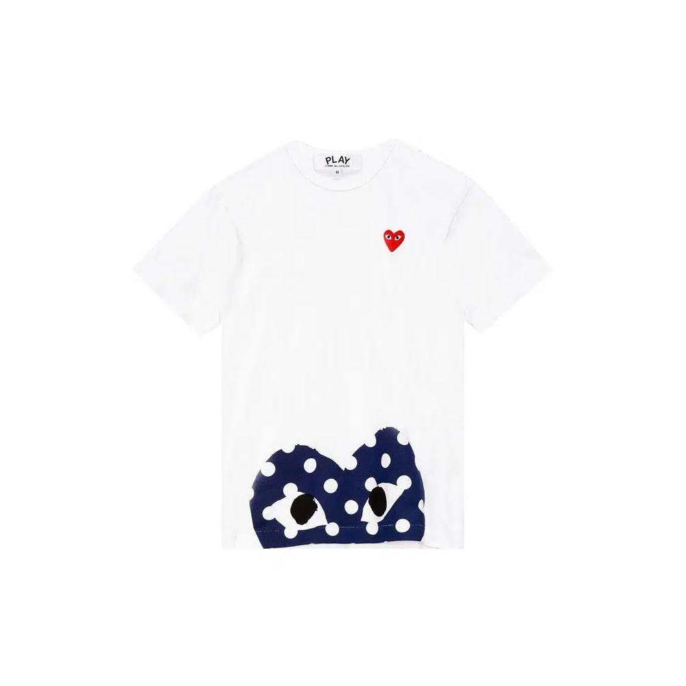Футболки Comme des Garçons PLAY Half Polka Dot Heart Tee 'Белый' 1