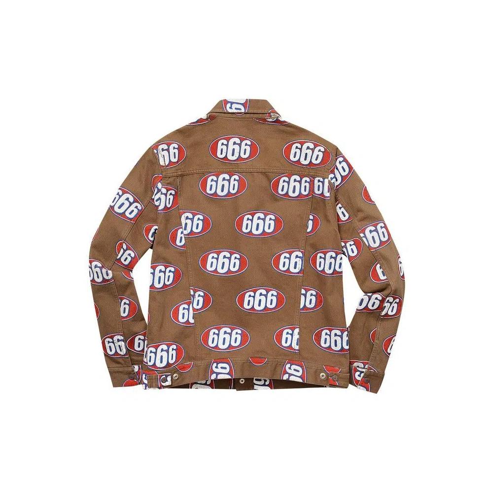 Джинсовая куртка Supreme 666 Denim Trucker Jacket 'Brown' 2