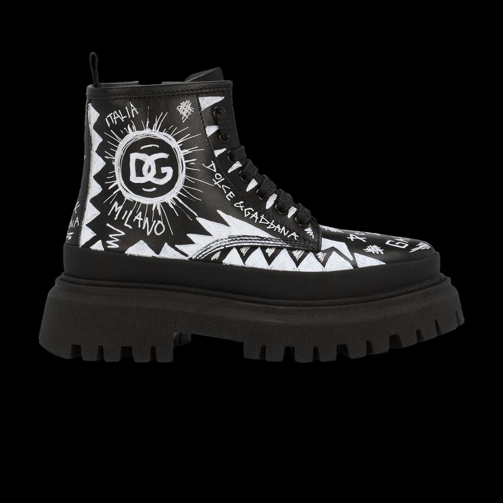 Ботинки Dolce & Gabbana Combat Boot Детские 'Черное граффити' 1