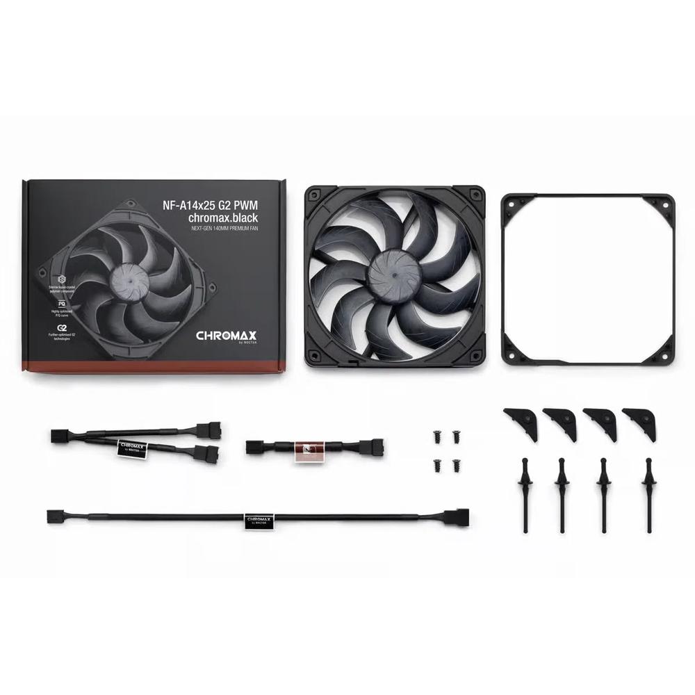 Noctua NF-A14x25 G2 PWM chromax.black 140mm вентилятор 5