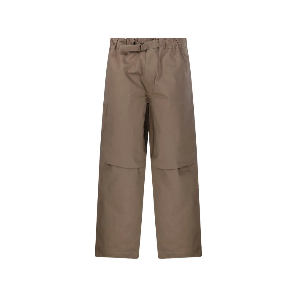 belted layered-knee trousers 1