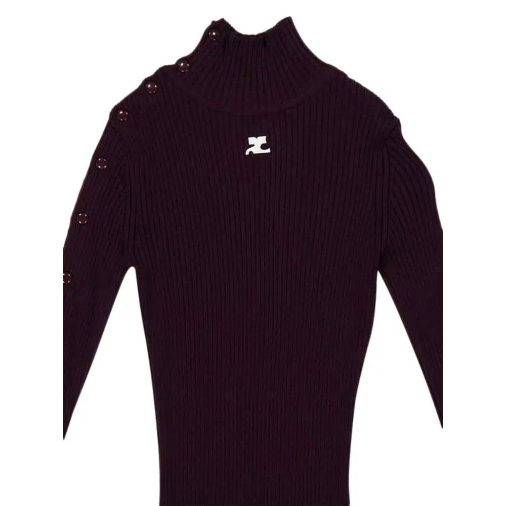 Платья Courrèges Multi-Snap Rib Knit Long Dress 'Burgundy' 3