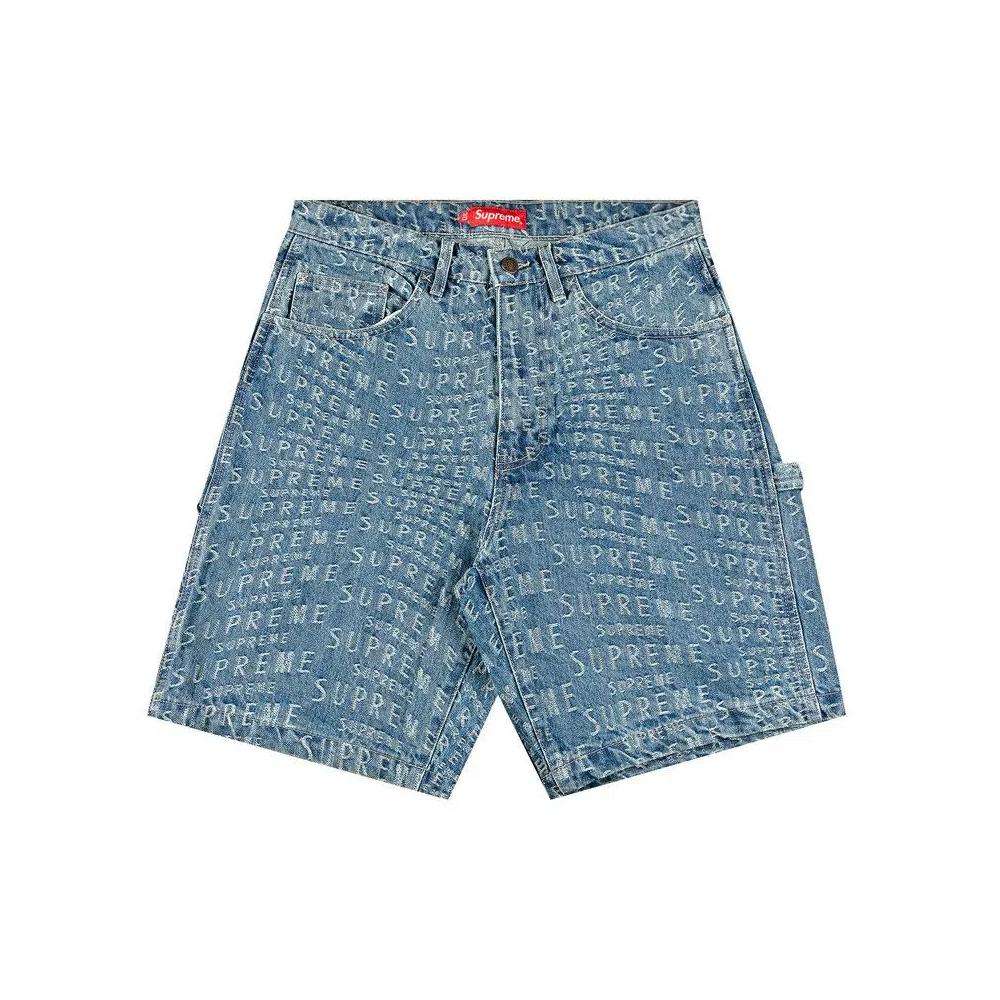 Шорты Supreme Warp Jacquard Logos Denim Painter Short 'Синий' 1