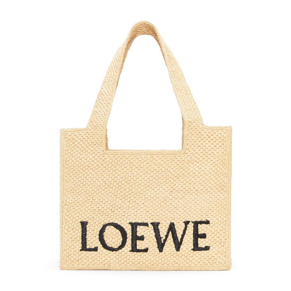 Medium LOEWE Font Tote in raffia 1