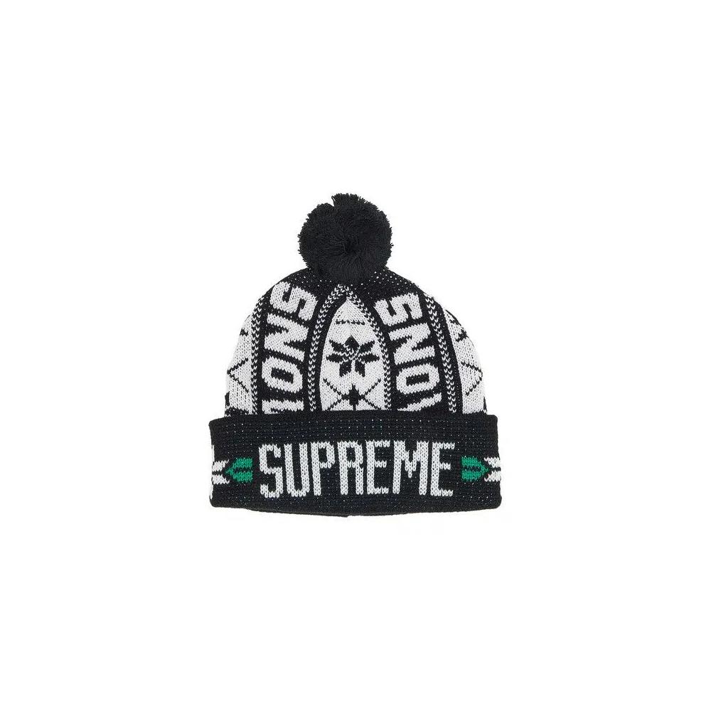 Вязаная шапка Supreme Snow Beanie 'Black' 1