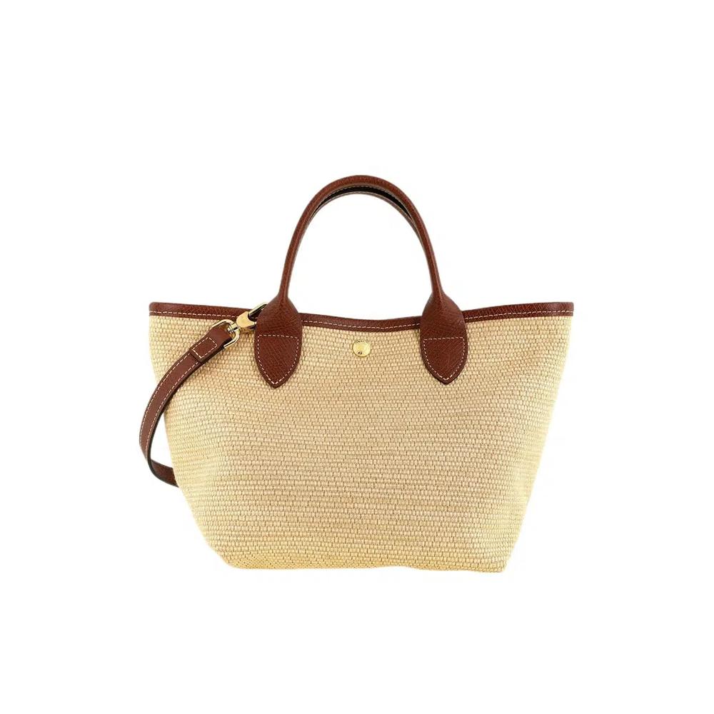 Женская сумка Le Panier Pliage малого размера из холста с ручками в цвете бежево-коричневый 10144 HZB 4