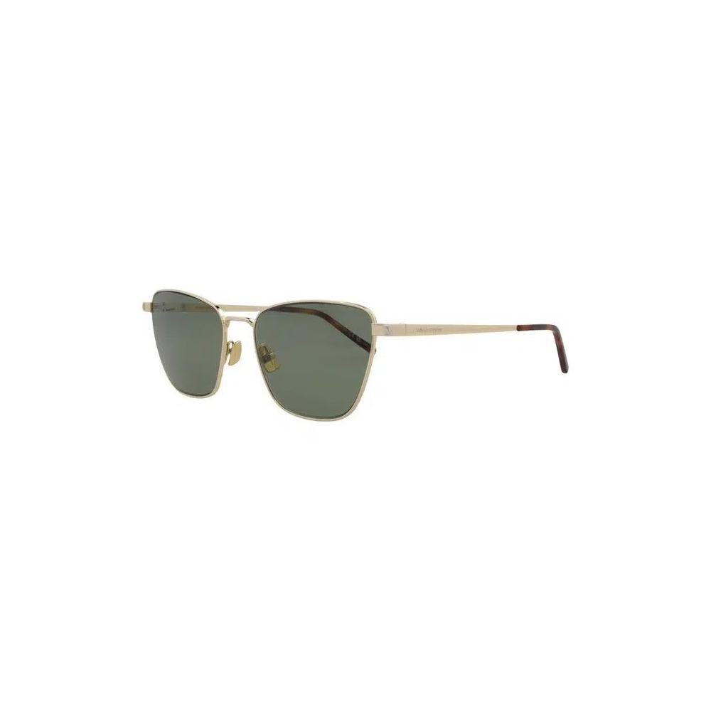 Солнцезащитные очки Saint Laurent с кошачьим глазом в металлической оправе 'Gold Gold Green' 2