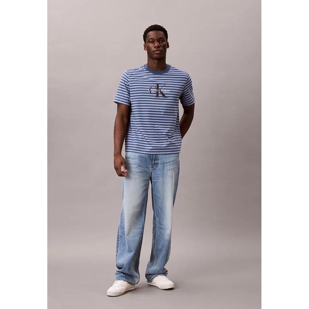 Свободная футболка с полосатым монограммным принтом - Calvin Klein Jeans 5