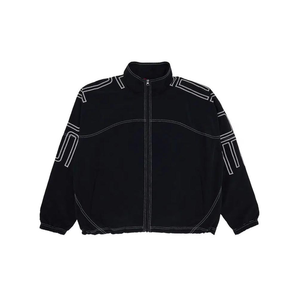 Куртки Supreme Spellout Embroidered Track Jacket 'Черный' 1