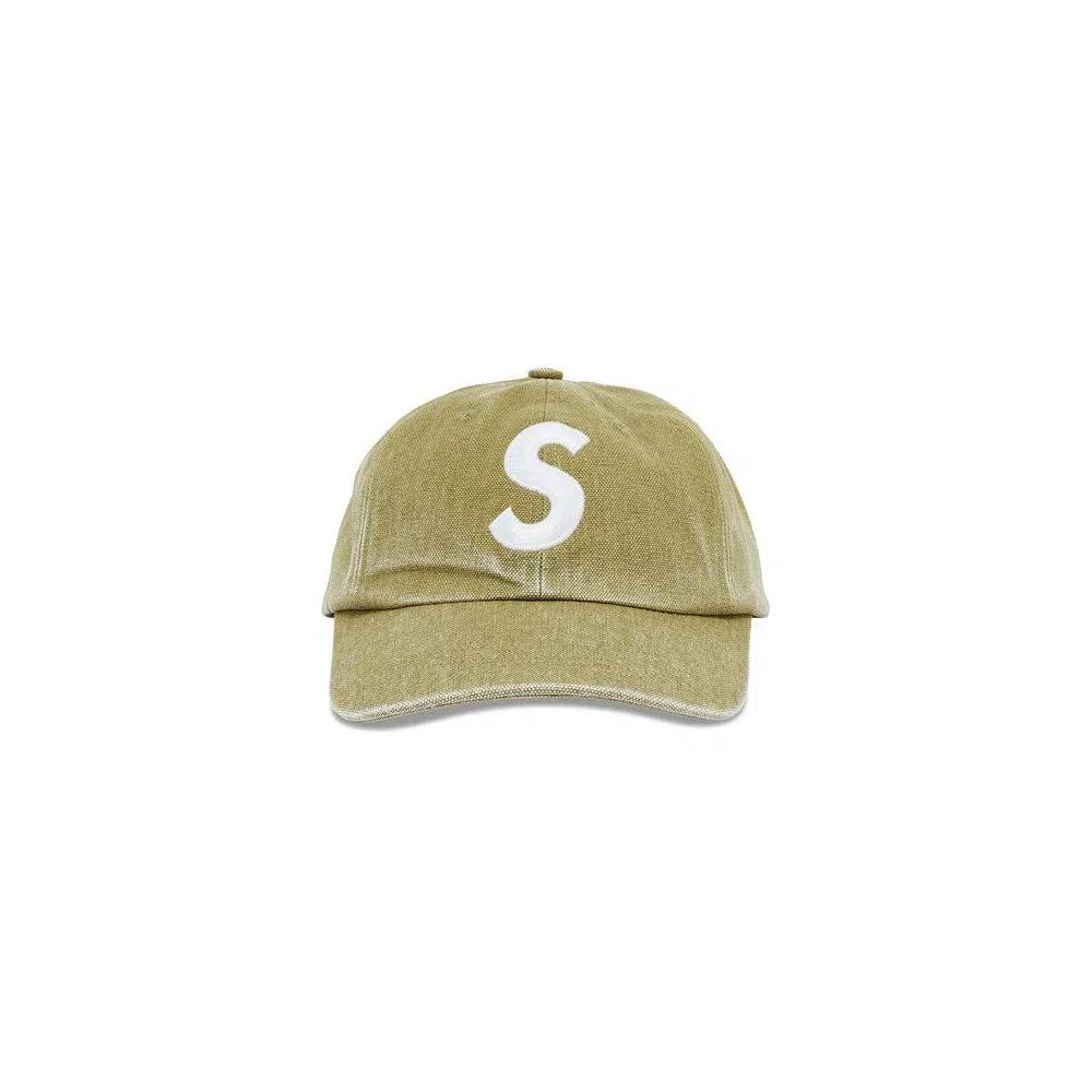 Бейсболки Supreme Pigment Canvas S Logo 6-Panel «Olive» 1