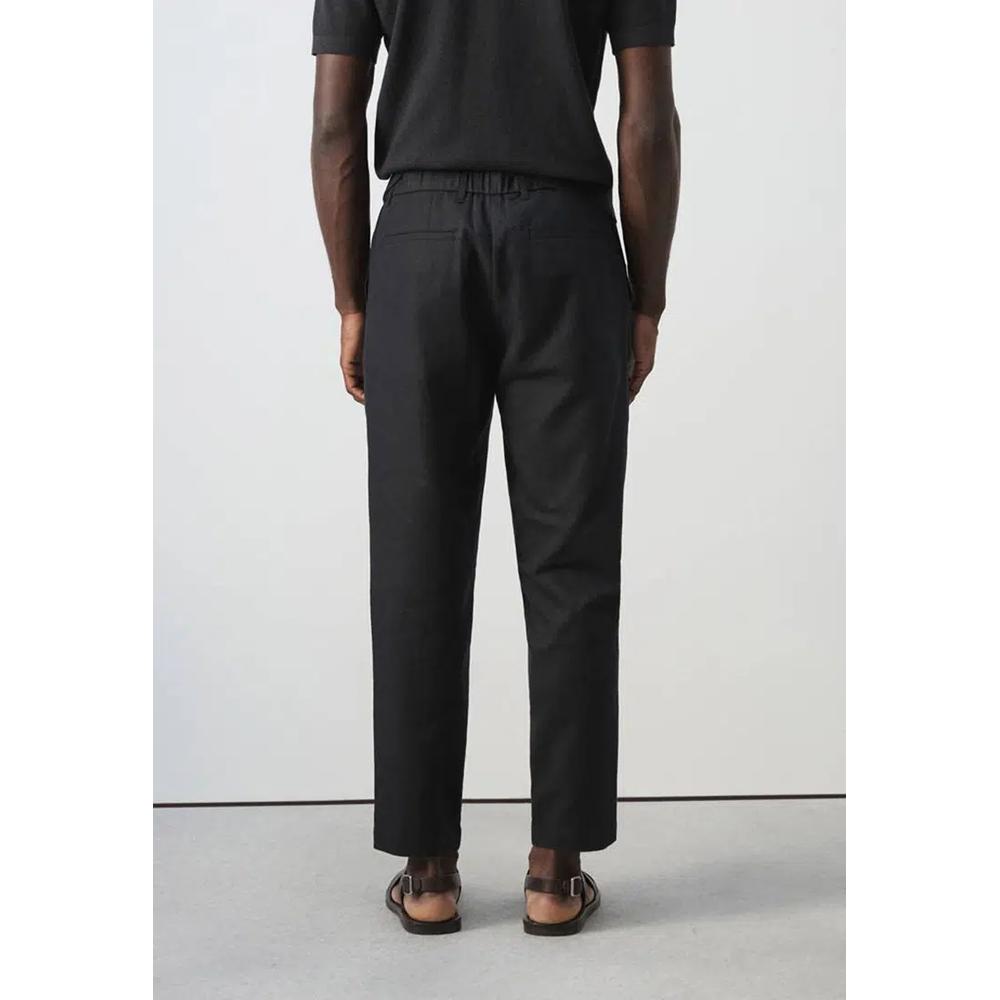 Укороченные льняно-хлопковые брюки Slim Fit 2