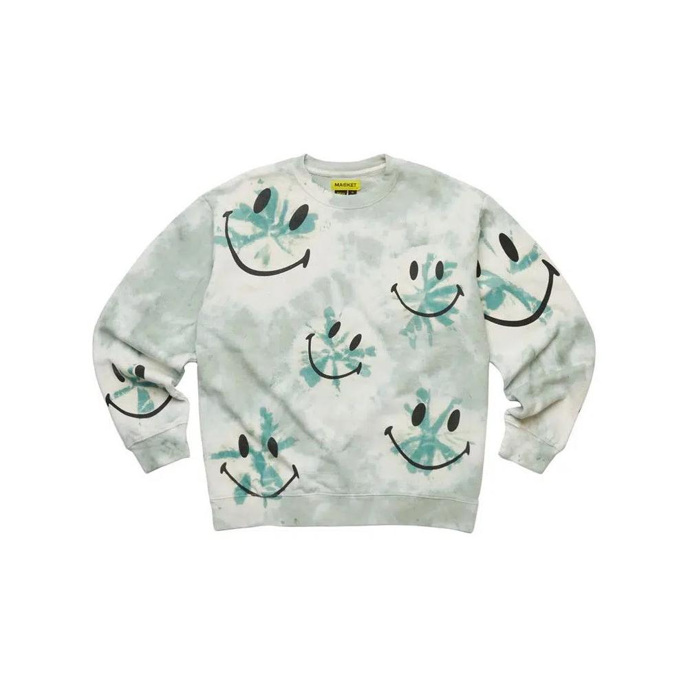 Свитеры Market Smiley Shibori Dye Crewneck Sweatshirt 'Green' 1