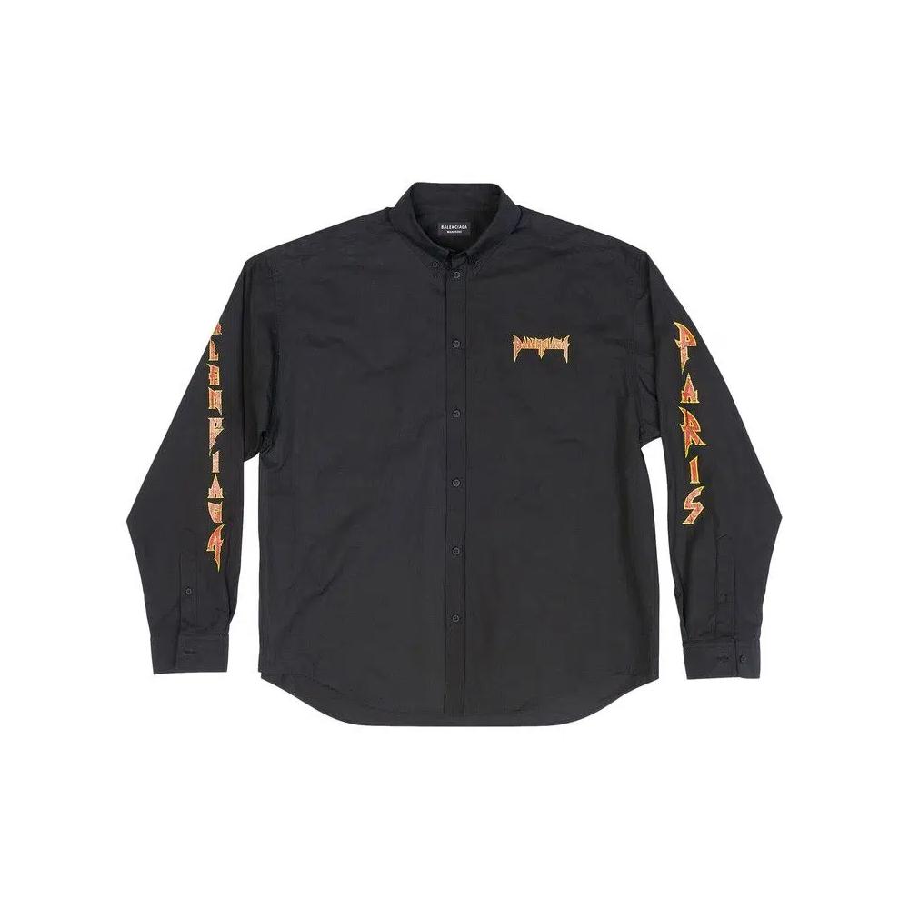 Рубашки на пуговицах Balenciaga Metal Logo Shirt 'Черный' 1