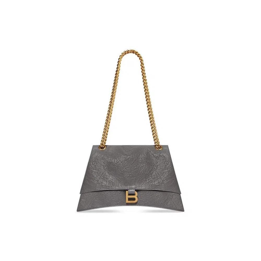 Сумки через плечо Balenciaga Medium Crush Chain Bag 'Темно-серый' 1