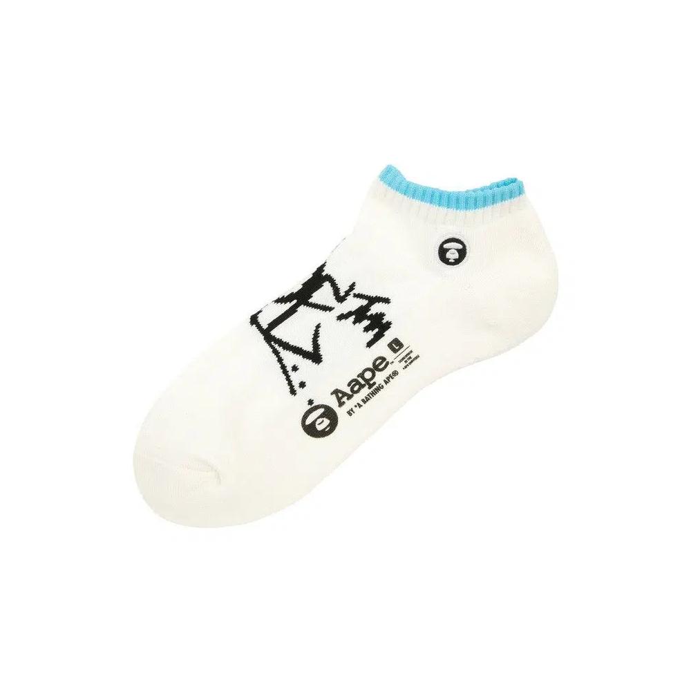 Носки и колготки AAPE Moonface Logo Low-Cut Ankle Socks 'Ivory' 1