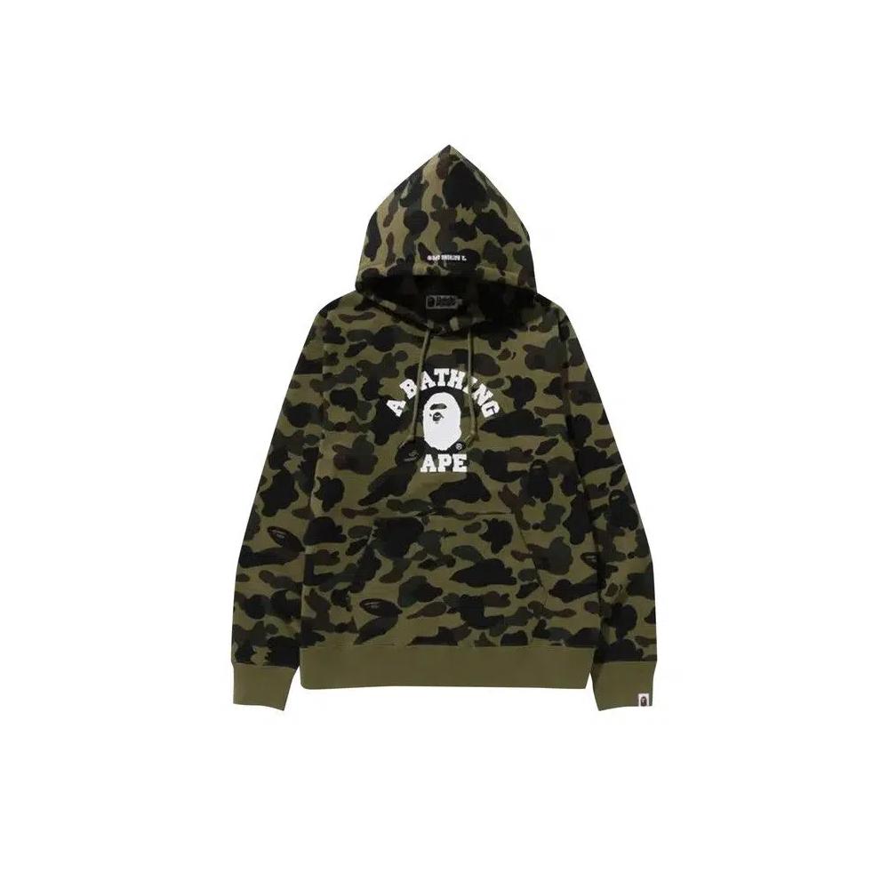 Толстовки BAPE 1st Camo College Pullover Hoodie 'Green' 1