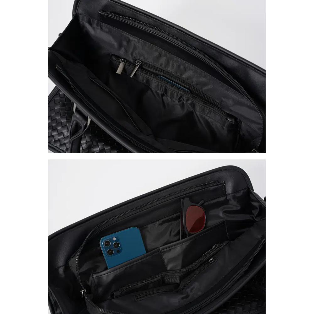 Плетеный портфель из искусственной кожи ET-K20019black 6
