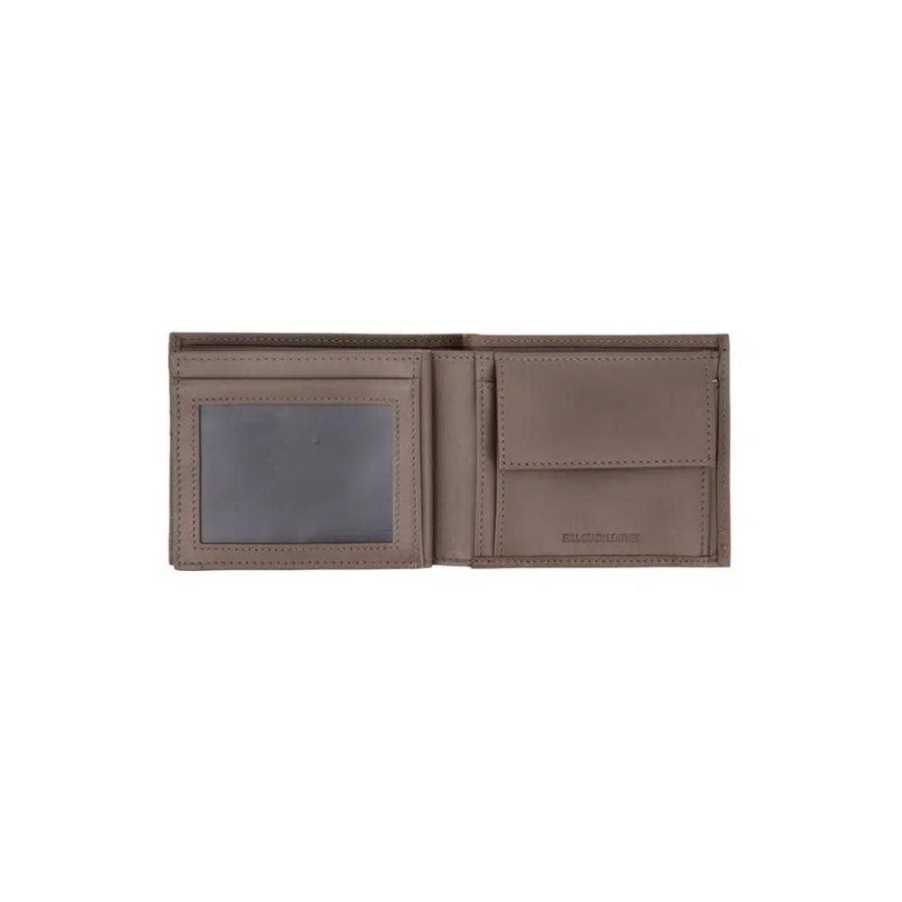 Двухстворчатый кожаный бумажник Crossing Elite Bi-fold с клапаном и монетницей RFID - Темный хаки 4