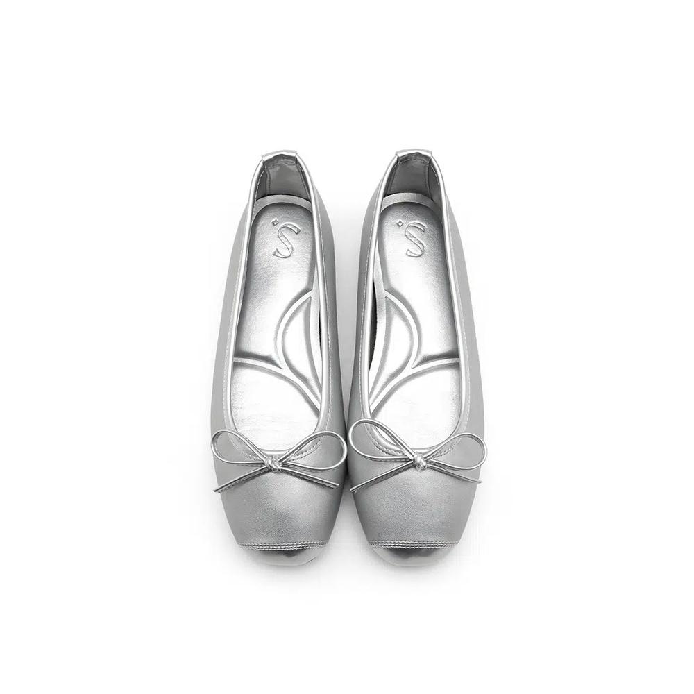 Kate Enamel Ribbon Flats (1см) - Серебристый 6