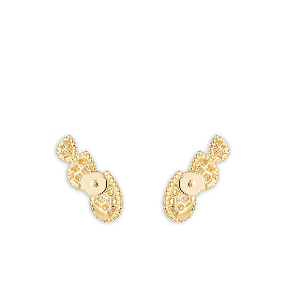 Серьги Serpent Bohème Triple Motif из желтого золота с бриллиантами 2