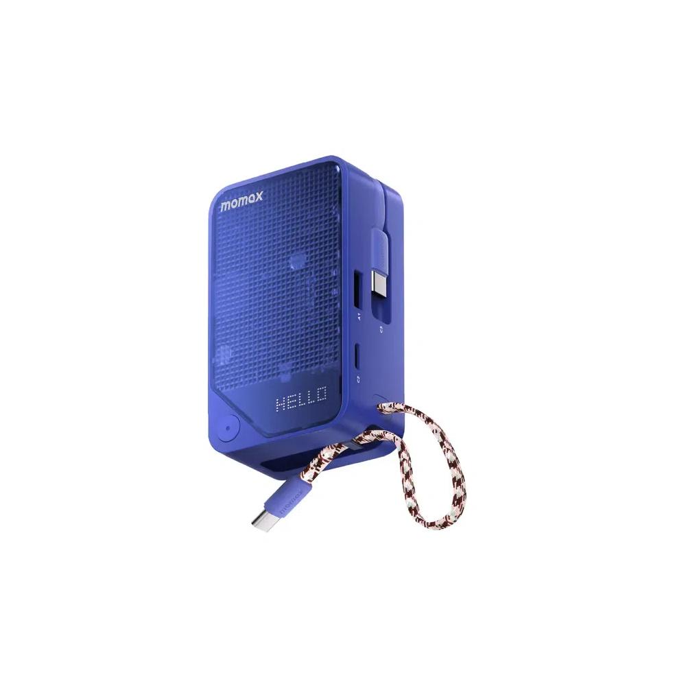 Momax 1-POWER X+ Внешний аккумулятор 10000 мАч с двумя встроенными USB-C кабелями - Синий 1