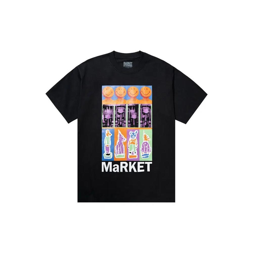 Топы Market Smiley Brushwork T-Shirt 'Black' 1