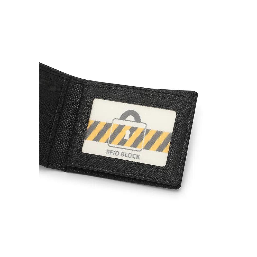 Мужской кожаный кошелек с блокировкой RFID - Черный 7