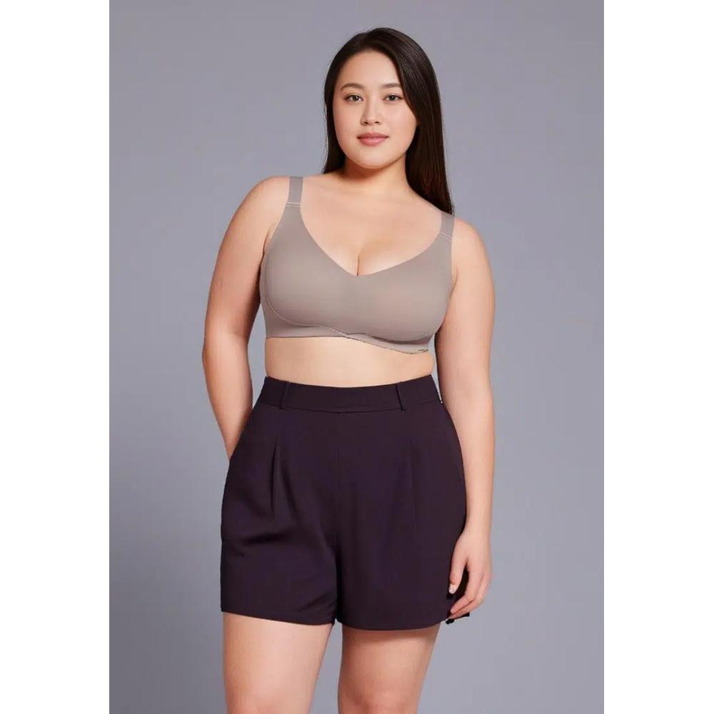 Premium Mirabel Plus Size Бесшовный поддерживающий бюстгальтер без косточек, коричневый 3