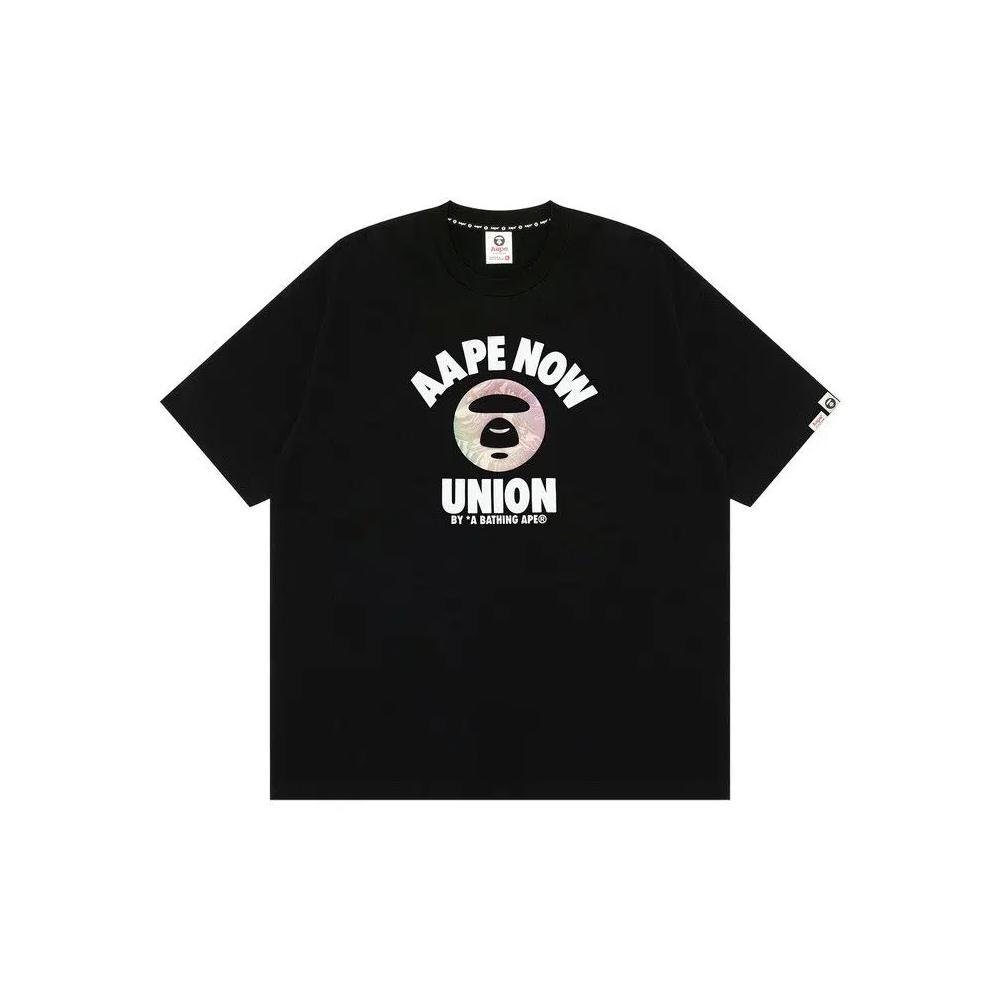 Футболки AAPE Moonface Printed Tee 'Black' 1