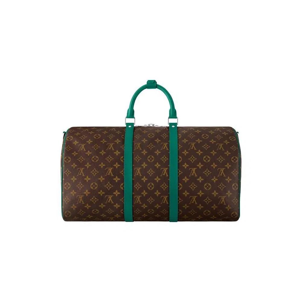Сумки-дафлы Louis Vuitton Keepall Bandoulière 50 'Коричневый Монограмма Холст/Борнео Зеленый' 2