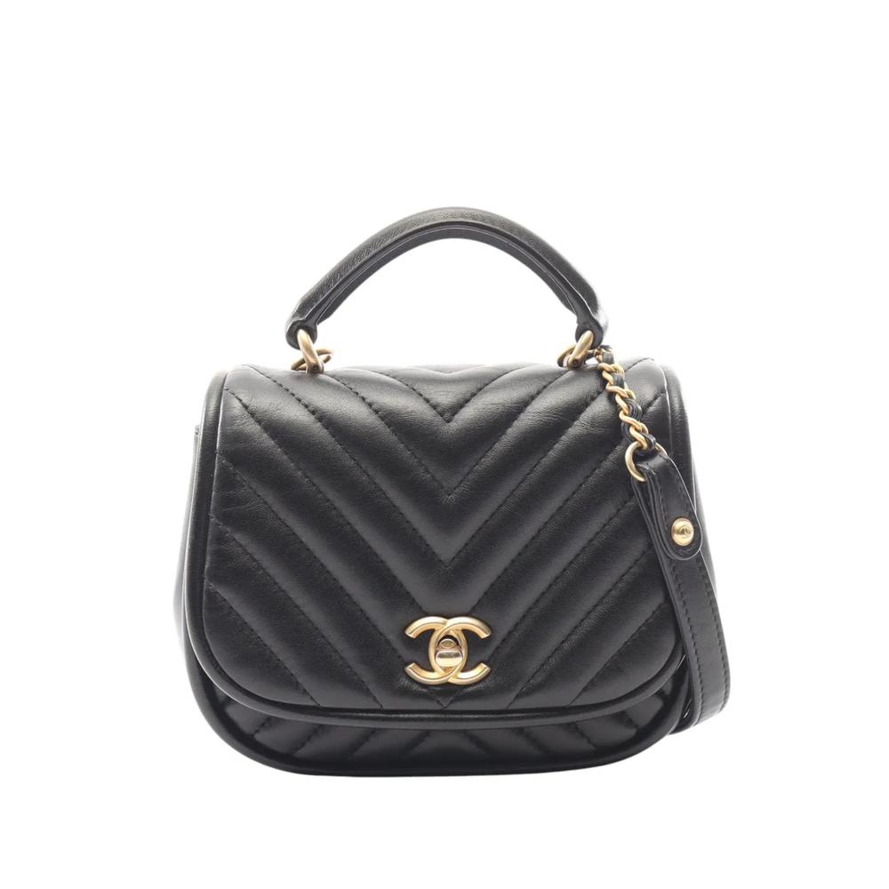 Сумка-сэтчел Mini Reverse Quilted Chevron Lambskin Round (2017-2018 годы) 1