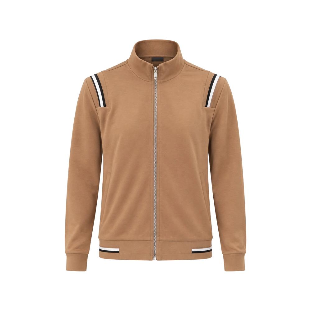 zip-up stripe-detail sweatshirt 1
