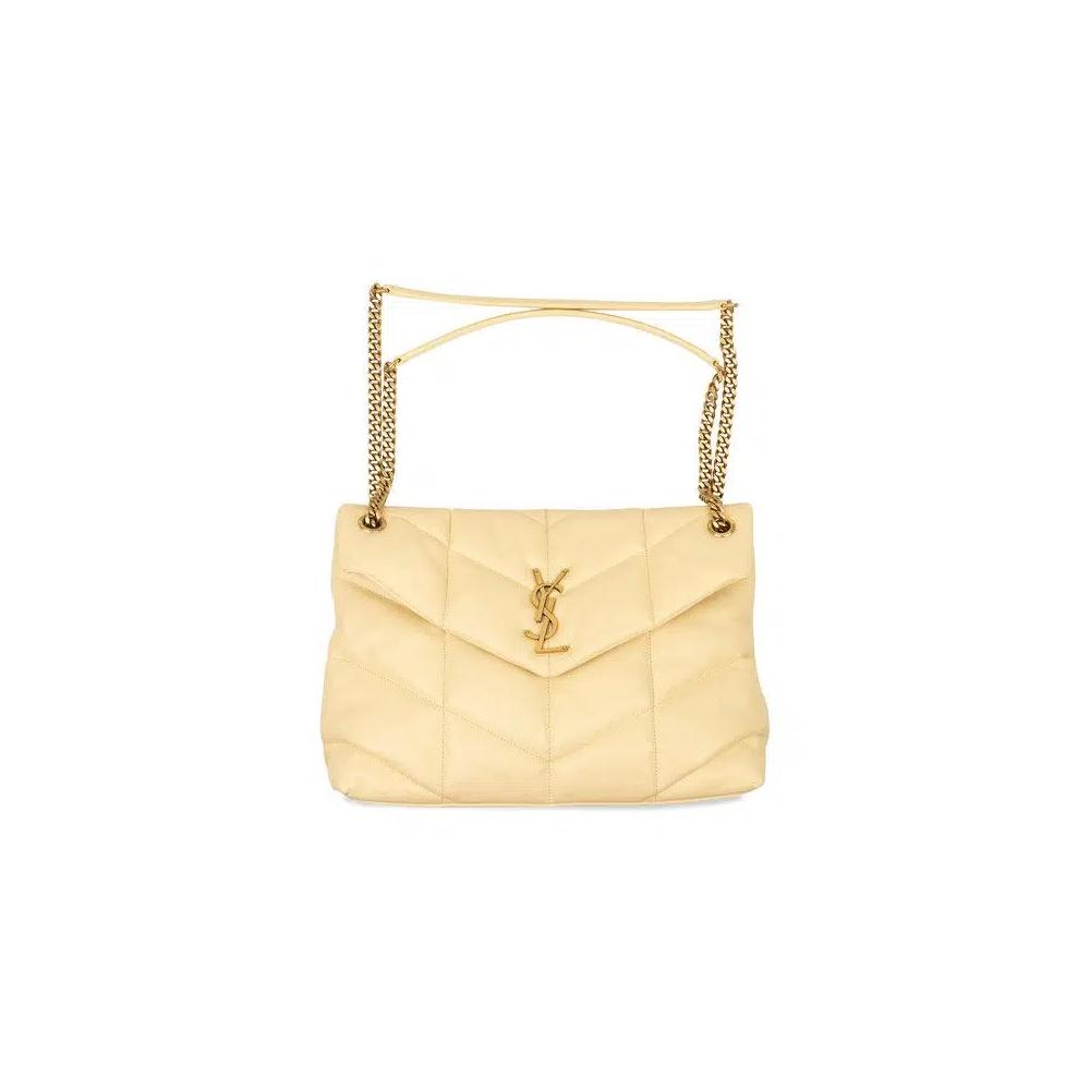 Сумки через плечо Saint Laurent Leather Medium Puffer Bag 'White' 1