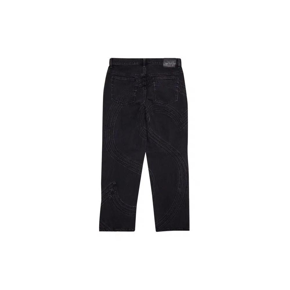 Джинсы Supreme S Logo Loose Fit Jean «Washed Black» 2