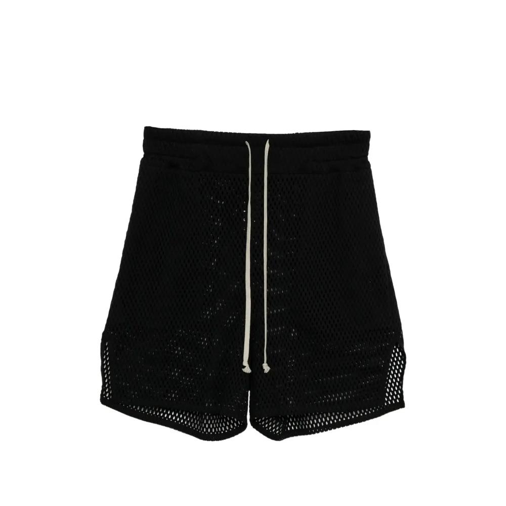 mesh-knit drawstring shorts 1