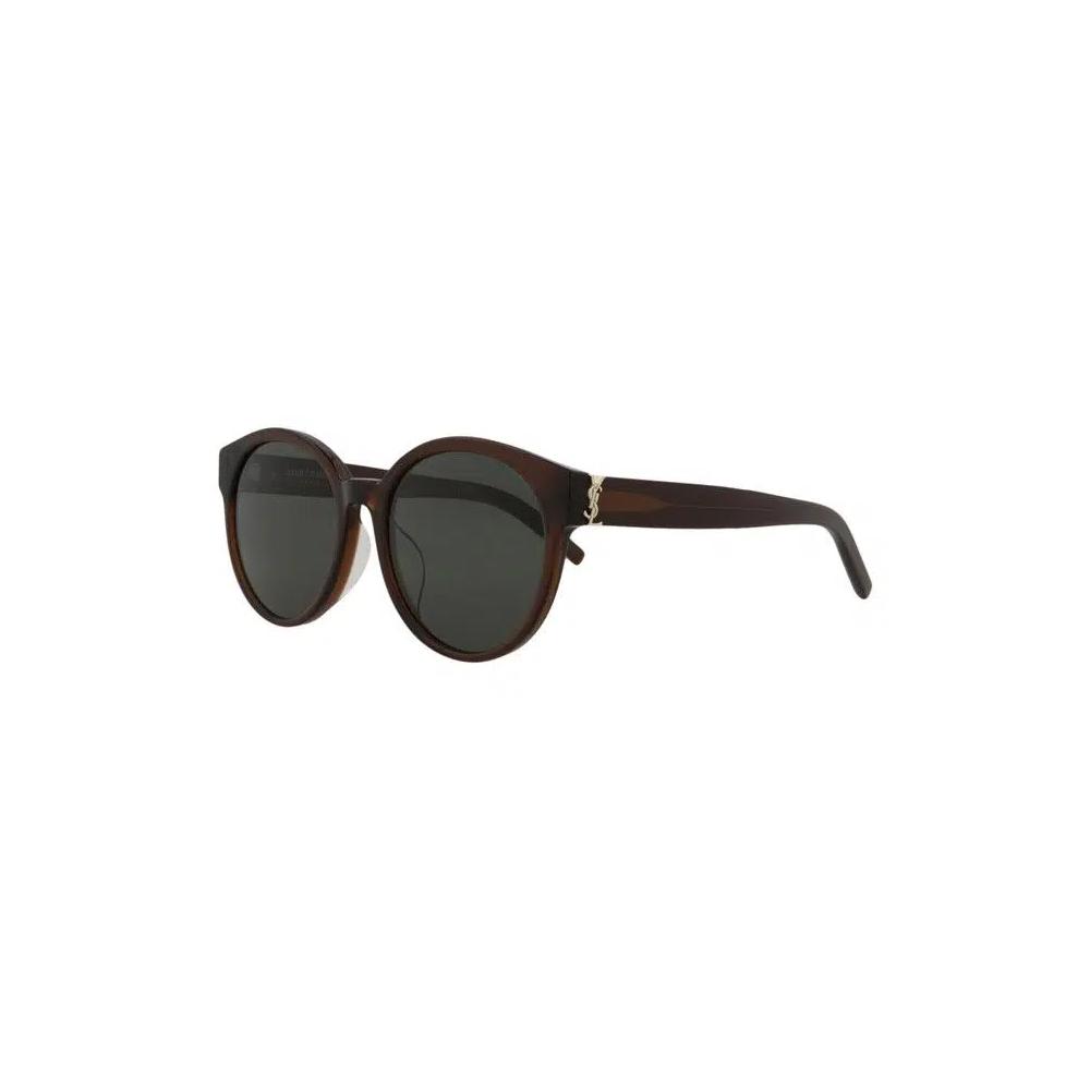Очки Saint Laurent Round-Frame Acetate Sunglasses 'Brown Grey' 2