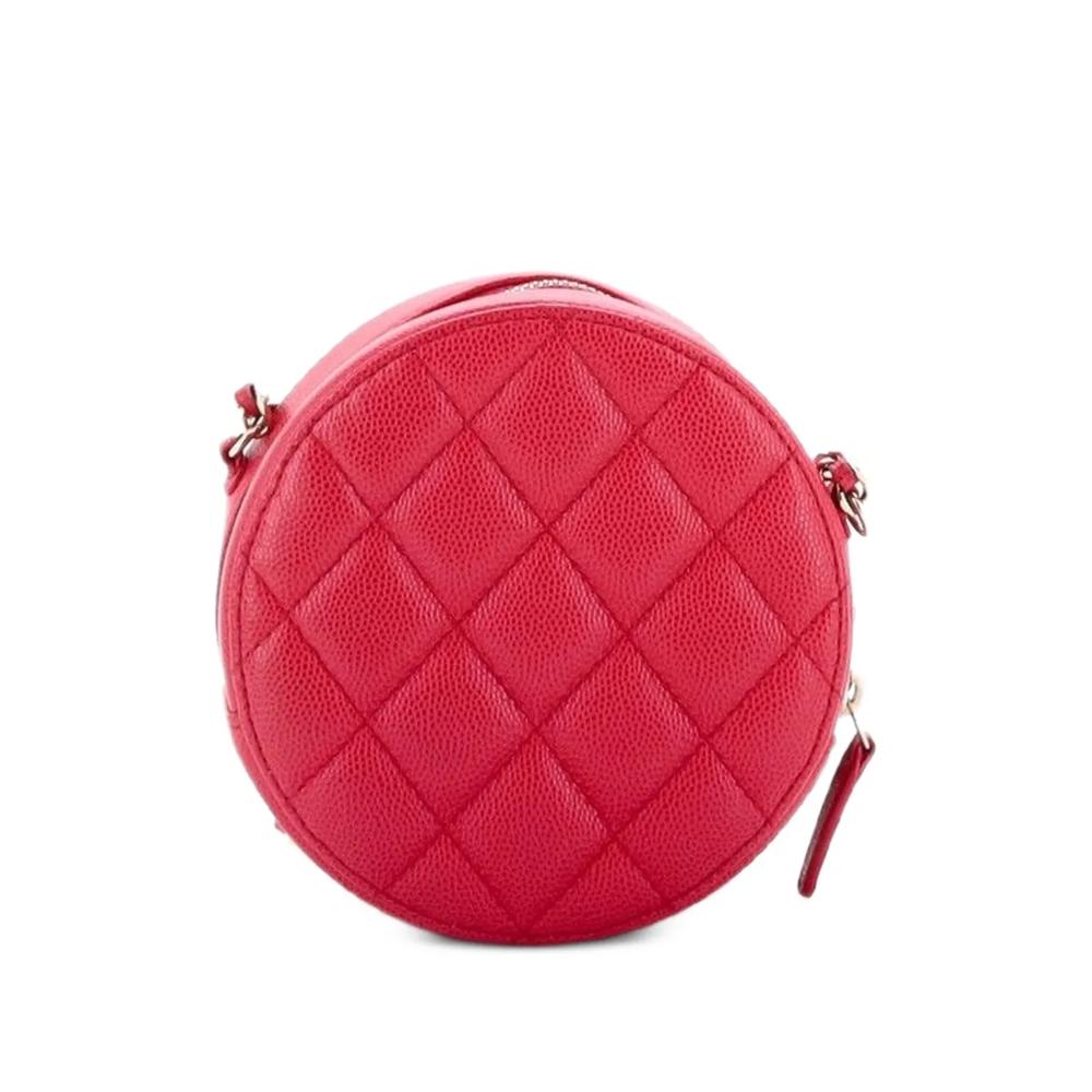 Мини-сумка через плечо Round Clutch with Chain Quilted Caviar 2