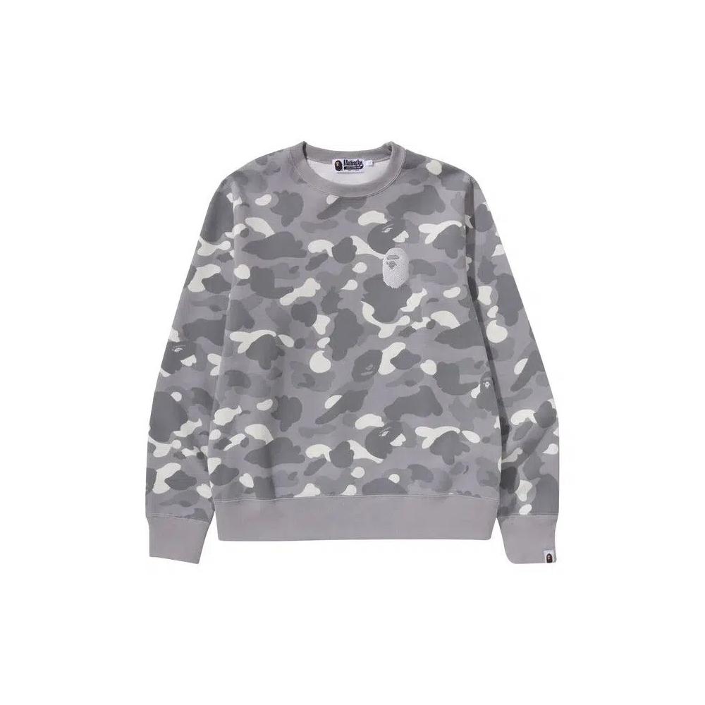 Свитеры BAPE City Camo Large Ape Head Crewneck 'Grey' 1