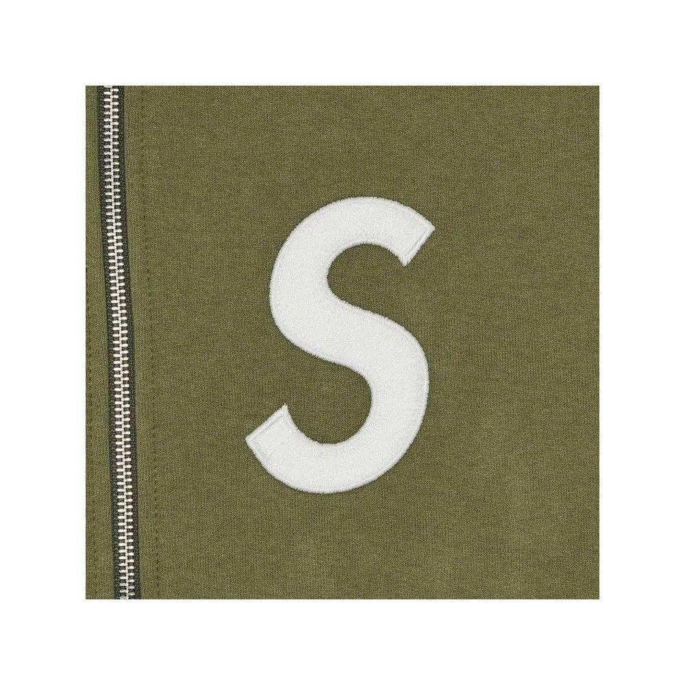 Худи Supreme S Logo Zip Up Hooded Sweatshirt 'Light Olive' 2