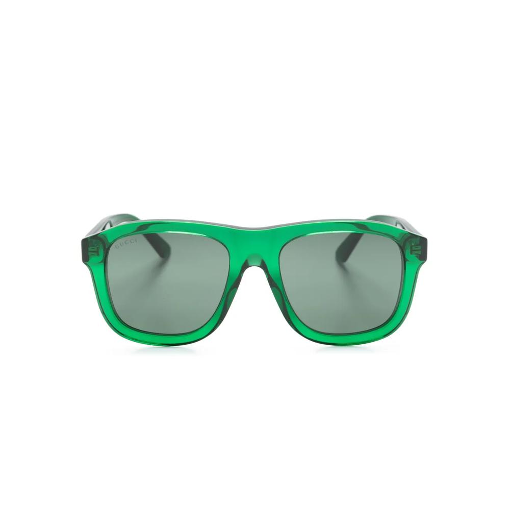 Солнцезащитные очки в массивной оправе с логотипом 1