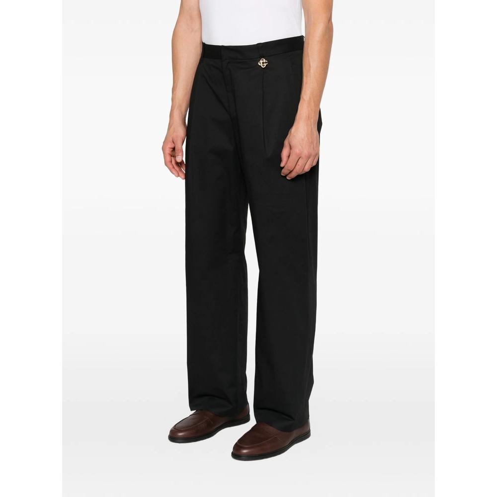 logo-plaque pleated trousers 3