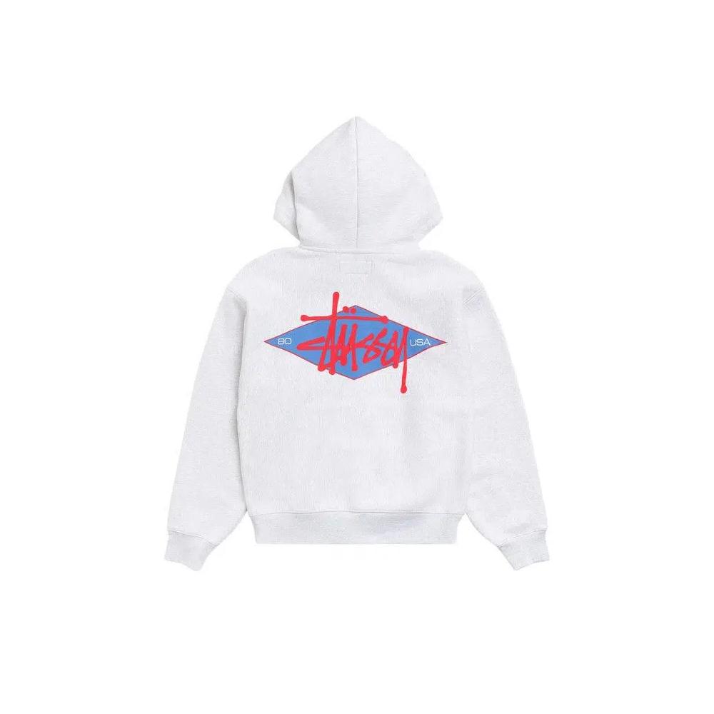 Толстовки на молнии Stussy Basic Diamond Zip Hoodie 'Ash Heather' 2