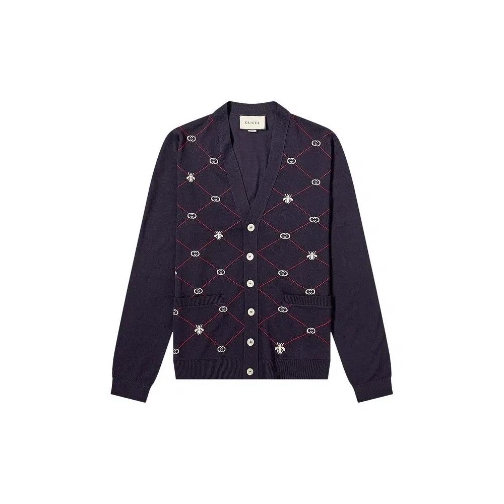 Кардиганы Gucci Wool Cardigan 'Синий/Мультиколор' 1