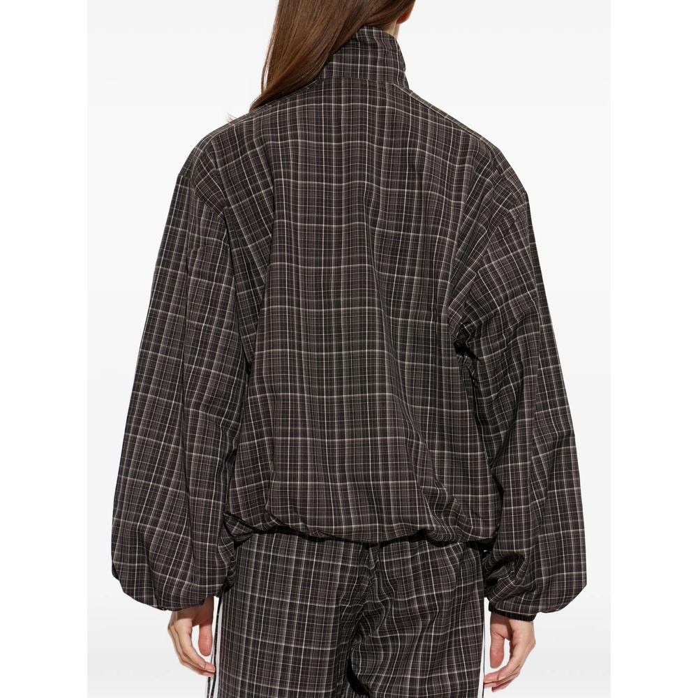 check-pattern high-neck track jacket 4